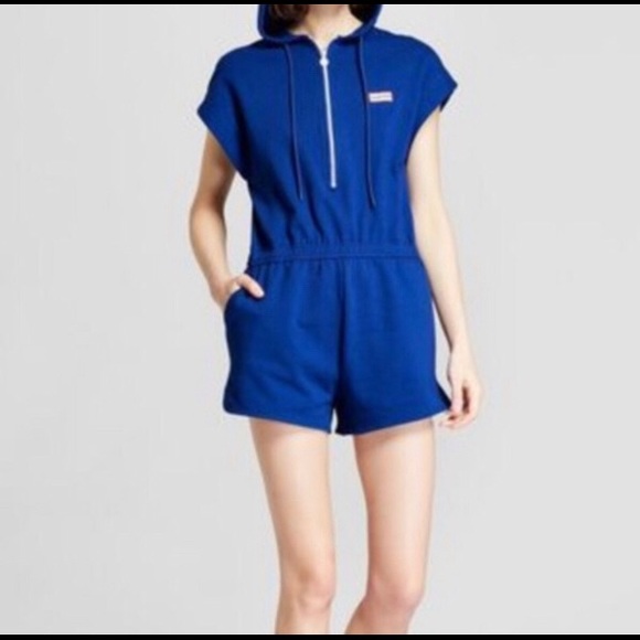 NWT HUNTER TARGET Collaboration Blue Romper Hooded - Picture 1 of 7